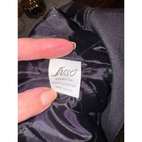 Black Flight Bomber Jacket By Inso Collection L Grunge City Goth Biker Zip Quilt - Picture 7 of 11